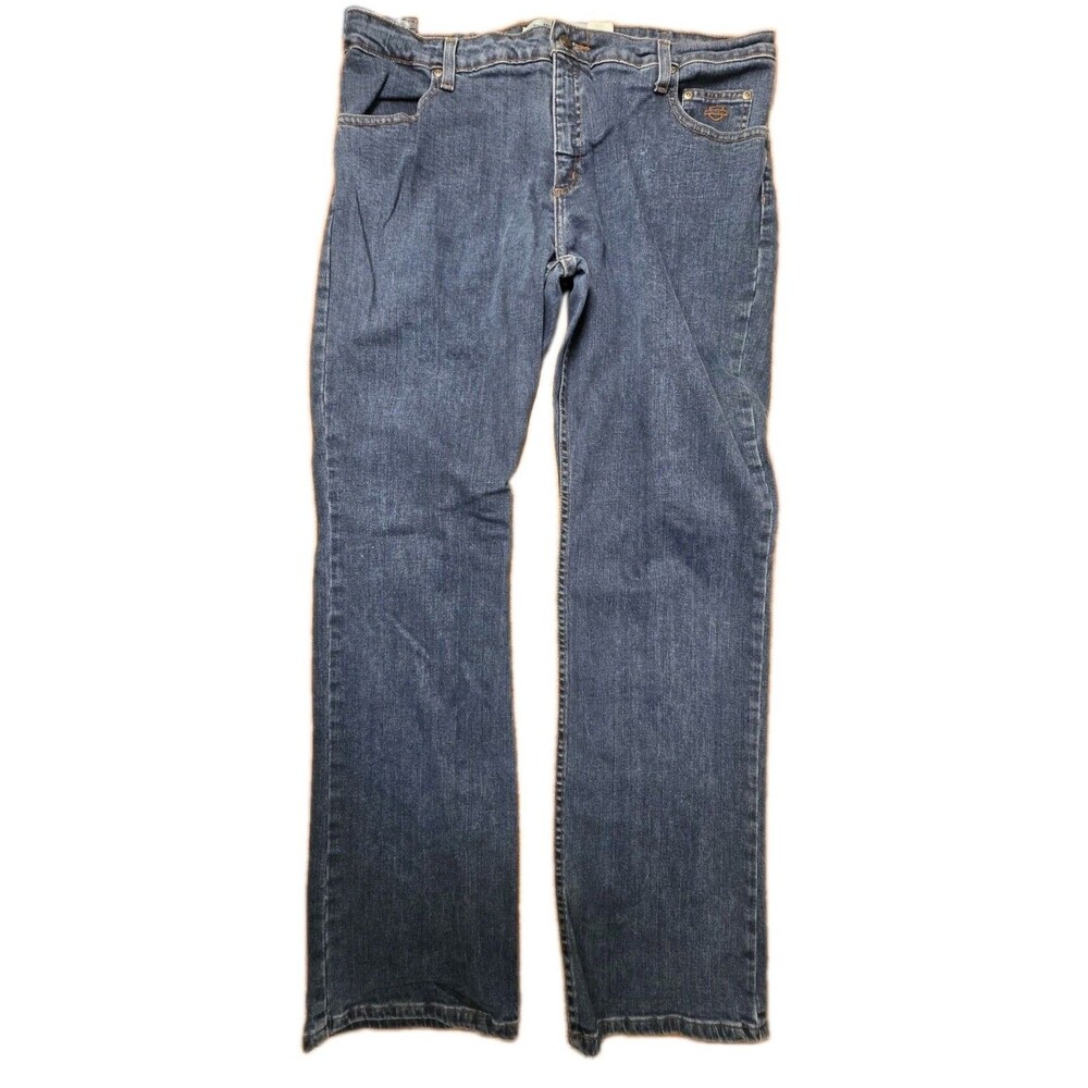 Harley Davidson Women's Size 18 Tall Blue Jeans Straight Leg